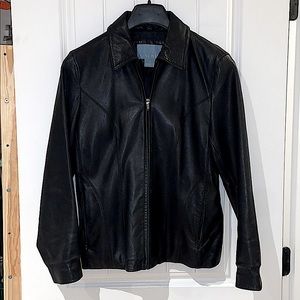 Nine West Leather Jacket Black Medium